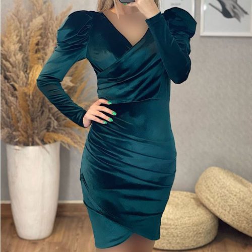 مدل پیراهن مخمل یقه چپ و راستی 3759