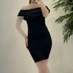 لباس مجلسی یقه قایقی کوتاه کد 6145