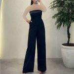 لباس مجلسی مشکی ساده اورال کد 6302